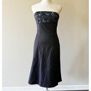 Vtg Y2k Express Floral Babydoll Strapless Formal Dress 3/4 Fairy Whimsigoth
